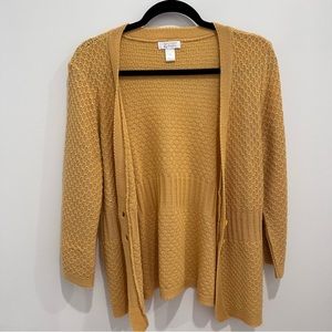 Cozy Christopher & Banks Yellow Colored Knit Cardigan Size Large
